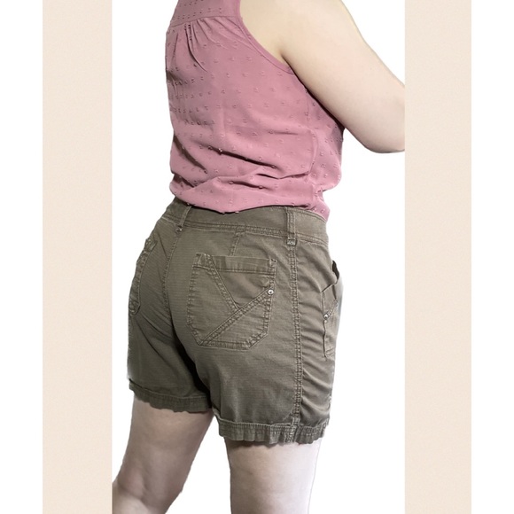 Olive Green Utility Jean Shorts, worn a few times - Picture 2 of 4